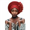 HsHdesign Fashion Headbands | Nigerian Gele Fashion Headties For Women Head,African Head Wrap Beaded Lace Already Made Auto African Headtie For Party