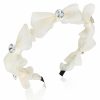 AHONEY Fashion Headbands | Ahoney White Headband For Women Flower Girl Headband Elegant Dressy Hair Bands For Women'S Hair Girls Headbands Embellished Headband Wedding (Flower)