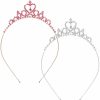 Chuangdi Fashion Headbands | 2 Pieces Girls Crystal Tiara Princess Crystal Headband Heart Rhinestone Tiara Crown For Kids Wedding Birthday Party (Classic Style)