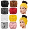 Allucho Fashion Headbands | Allucho Wide Headbands For Women, 7'' Extra Large Hair Bands Twist Knotted Boho Stretchy Head Wraps For Girls Headband Turban Yoga Workout Vintage Hair Accessories, Solid Color, 8Pcs