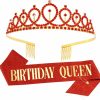 CIEHER Fashion Headbands | Cieher Birthday Queen Sash & Rhinestone Tiara, Birthday Crowns For Women