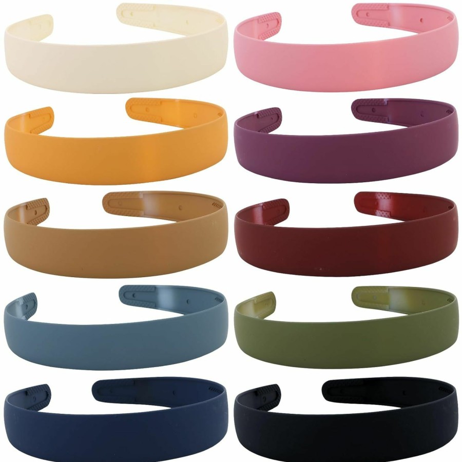 Wecoe Fashion Headbands | Wecoe 10Pcs Plastic Headbands With Teeth 1Inch Wide Comb Headbands Thin Headbands For Women Non Slip Fashion Comfortable Hair Bands Cute Colorful Girls Headbands Short Hair Accessories For Women Girls