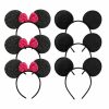 CHuangQi Fashion Headbands | Chuangqi Mouse Ears Solid Black And Bow Minnie Headband For Boys & Girls Birthday Party Or Celebrations (Pack Of 6)