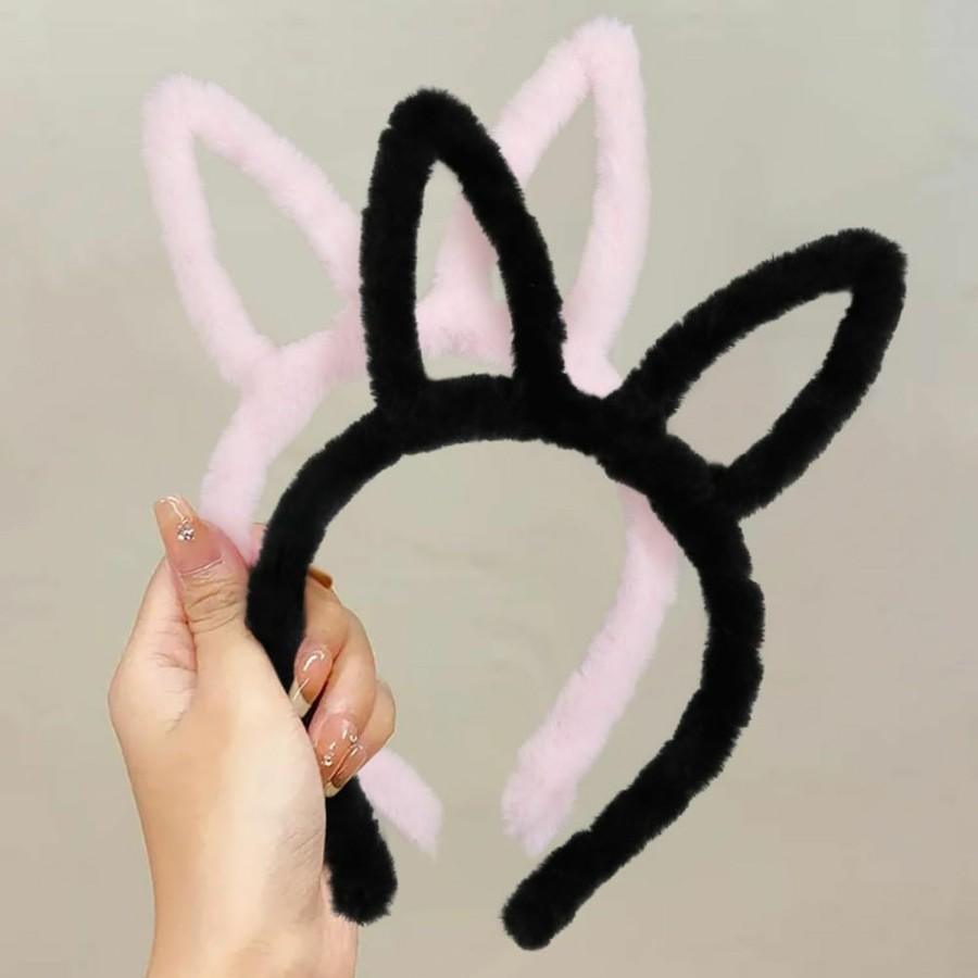 Huachi Fashion Headbands | Huachi 2 Packs Animal Ears Headband Cute Hollow Ear Costume Headbands For Women Girls Party Decoration Adult Kids Head Bands Animals Face Wash Hair Accessories Birthday Gifts (Bunny Ears)