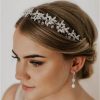 SWEETV Fashion Headbands | Sweetv Silver Rhinestone Wedding Headband Tiara Crystal Headpiece Bridal Hair Accessories For Bride Women