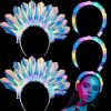 Crowye Fashion Headbands | Crowye Light Up Headband Glitter Hair Hoop Festival Rave Accessories For Women Led Glowing Light Up Laser Headpiece