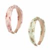 Firopia Fashion Headbands | 2Pcs Floral Headbands For Women | Floral Pattern Top Knotted Headbands | Cross Knot Headbands | Twisted Non Slip Hairband Accessories For Women And Girls