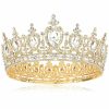 Atoden Fashion Headbands | Atoden Gold Crowns For Women Girls Crystal Crown Princess Tiara Queen Crown Rhinestone Full Round Tiara Gold Headpiece Jewelry Hair Accessories For Wedding Birthday Decorations Party Prom Bridal