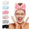 LADES Fashion Headbands | Lades Spa Headband 6 Pack Makeup Headbands Women Bow Hair Band Soft Coral Fleece Skincare Headband Face Wash Headband For Women Girls Washing Face