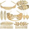 DEAYOU Fashion Headbands | Deayou 8 Pcs Gold Leaf Crown Headband, Bridal Leaves Headpiece Earrings For Wedding, Party