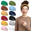 LOTUS78 Fashion Headbands | Lotus78 12 Pack Headbands For Women Yoga Elastic Hair Bands Workout Running Sport Non Slip Sweat Hair Wrap For Girls(Feel Icon)…