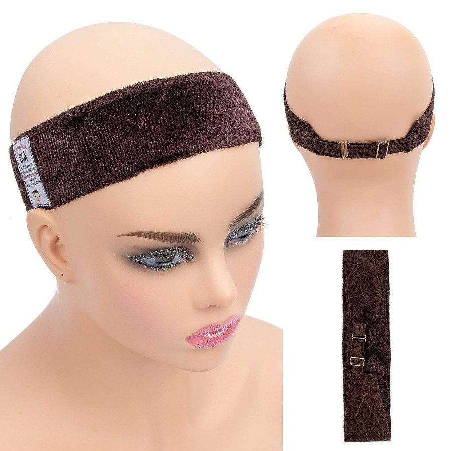 GEXWORLDWIDE Fashion Headbands | Gex Wig Grip Band With Adjustable Elastic Closure Flexible Velvet No Slip Wig Grip Headbands Cap For Wigs(Beige)