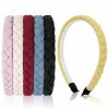 WOVOWOVO Fashion Headbands | Wovowovo Braided Thin Headbands For Women Girls, 6 Pcs Boho Woven Hairbands Fashion Pigtail Style Headband With Teeth, Twisted Combing Hair Hoop Accessories