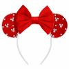 WOVOWOVO Fashion Headbands | Wovowovo Mouse Ears Headbands For Women Girls Black Bow Pearl Hairbands Velvet Headband Christmas Cosplay Costume Princess Party Decorations