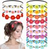 Chunyin Fashion Headbands | Chunyin 24 Pieces Multicolor Flower Headbands For Women Girls Floral Flower Crown Hippie With Adjustable Elastic Flower Hair Band Hair Accessories For Kids Baby Festival Wedding Party (Vivid)