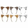 Lurrose Fashion Headbands | Lurrose 6Pcs Cat Ear Headbands Halloween Hairbands Plush Leopard Grain Hair Hoop Cheetah Ears Headbands Cosplay Party Hair Accessory For Festivals Party Holidays