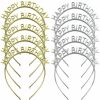 Lawie Fashion Headbands | Lawie 10 Pack Bulk Gold Silver Happy Birthday Headbands Thin Plain Blank Hard Base Plastic Headbands Skinny Hair Bands Clasps Tiara Crown Hair Holder Diy Arts And Crafting Party Headpiece Accessories