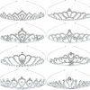 inSowni Fashion Headbands | Insowni 8 Pieces Decorative Princess Dazzling Rhinestone Silver Metal Tiara Crown Headbands Wedding Birthday Party Prom Headpieces For Brides Bridesmaids Women Girls Teens Kids