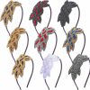 Hoemwarm Fashion Headbands | Hoemwarm 9 Pcs 20S Flapper Headband For Women, 1920S Headpiece Accessories Vintage Rhinestone Beaded Leaf Hair Hoop Hairband Headwear Hair Swan For Party Decoration Headdress Cosplay Costume