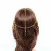 HYU VN Fashion Headbands | Hair Jewelry Head Band Head Chain For Women And Girls Gold Multi Layer Jewelry Drop Forehead Headband(Gold)