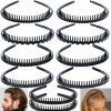 LAPOHI Fashion Headbands | Lapohi 10 Pcs Non Slip Fashion Effortless Plastic Headbands With Teeth Skinny Hair Bands Combs For Women Men Teen Girls