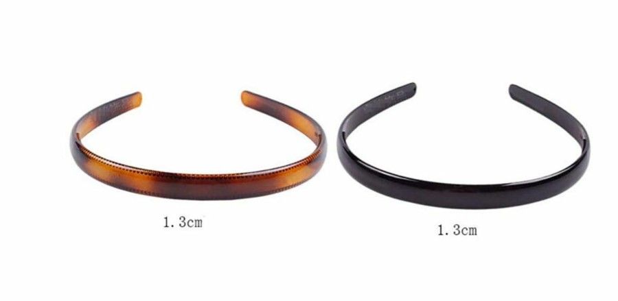 Fodattm Fashion Headbands | Set Of 2 Women Hard Plastic Headband Hair Hoop Black And Brown High-Grade Headwear Hairband (Style B#)