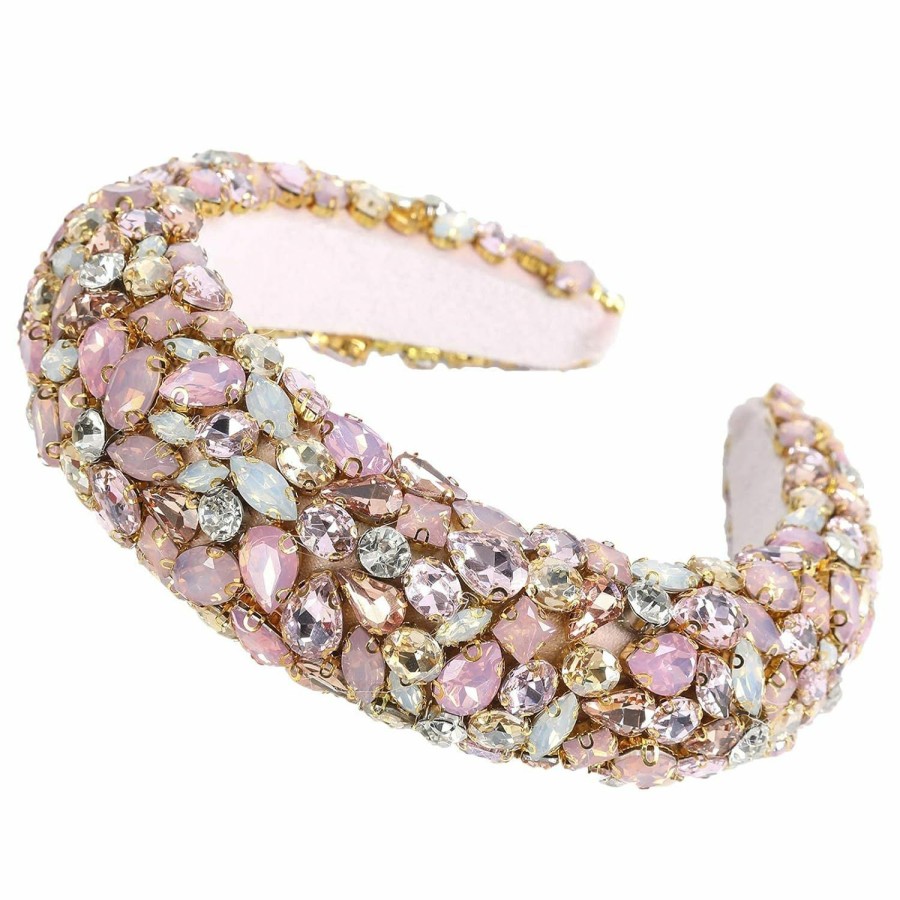 HAIMEIKANG Fashion Headbands | Haimeikang Rhinestone Headband Handmade Baroque Crystal Soft Velvet Padded Headband Bridal Elegant Wedding Wide Headwear Accessories For Women And Girl (New)