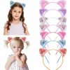 ZIRICHER Fashion Headbands | Ziricher Cat Ears Headband For Girls, Transparent Quicksand Sequin Cat Headband Cute Hairband For Girls Kitty Ears Party Hair Accessories For Kids Gift