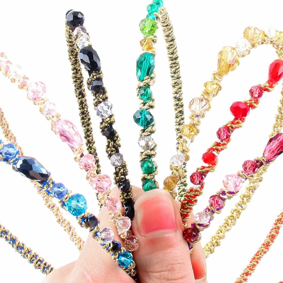 Zifengcer Fashion Headbands | Zifengcer 7 Pack Crystal Flower Headbands Faux Rhinestones Hairband Metal Headdress Wedding Party Hair Hoop Band Beaded Bling Sparkly Hair Accessories For Women Girls Bride