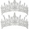 ZeroStage Fashion Headbands | Birthday Tiaras And Crowns For Women Princess Girls Bridal Wedding Prom Queen Pageant Crystal Fashion Headbands With Combs Silver