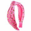 FROG SAC Fashion Headbands | Frog Sac Pink Heart Headband For Girls, Studded Knotted Headbands For Kids, Cute Stud Knot Head Bands, Little Girl Velvet Hair Accessories, Fashion Hair Bands For Children