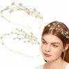 Aswewamt Fashion Headbands | Aswewamt 2 Pcs Alloy Moon Five-Pointed Star Headbands Bridal Hair Hoop Wedding Hair Accessories Ornaments For Elegant Women Girls