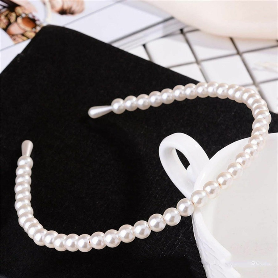 Aoxmas Fashion Headbands | Aoxmas 2Pcs Simple Design Pearl Headbands For Women Wedding Party Bridal Hair Hoop Elegant Hair Hoop