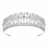 SWEETV Fashion Headbands | Sweetv Princess Diana Tiara For Women, Silver Pearl Wedding Crown For Bride, Rhinestone Costume Accessories For Birthday Party Prom