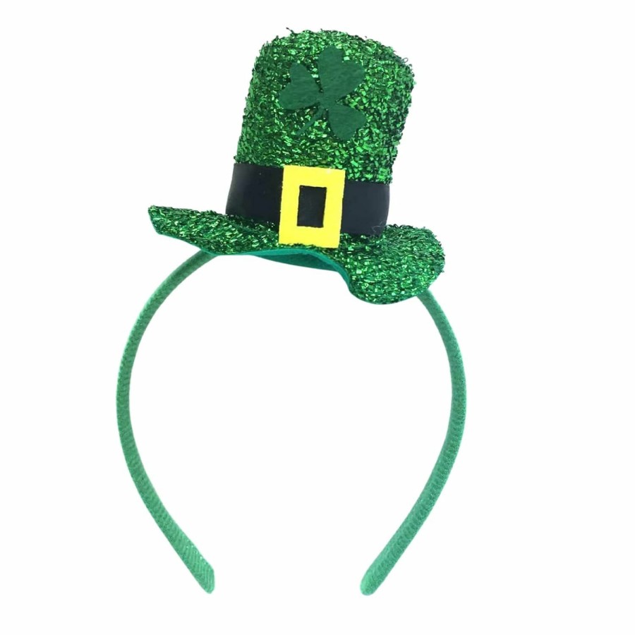 lycycse Fashion Headbands | Lycycse St Patricks Day Headband Clover Shamrock Headbands Irish Green Leprechaun Hat St. Patrick'S Day Accessories