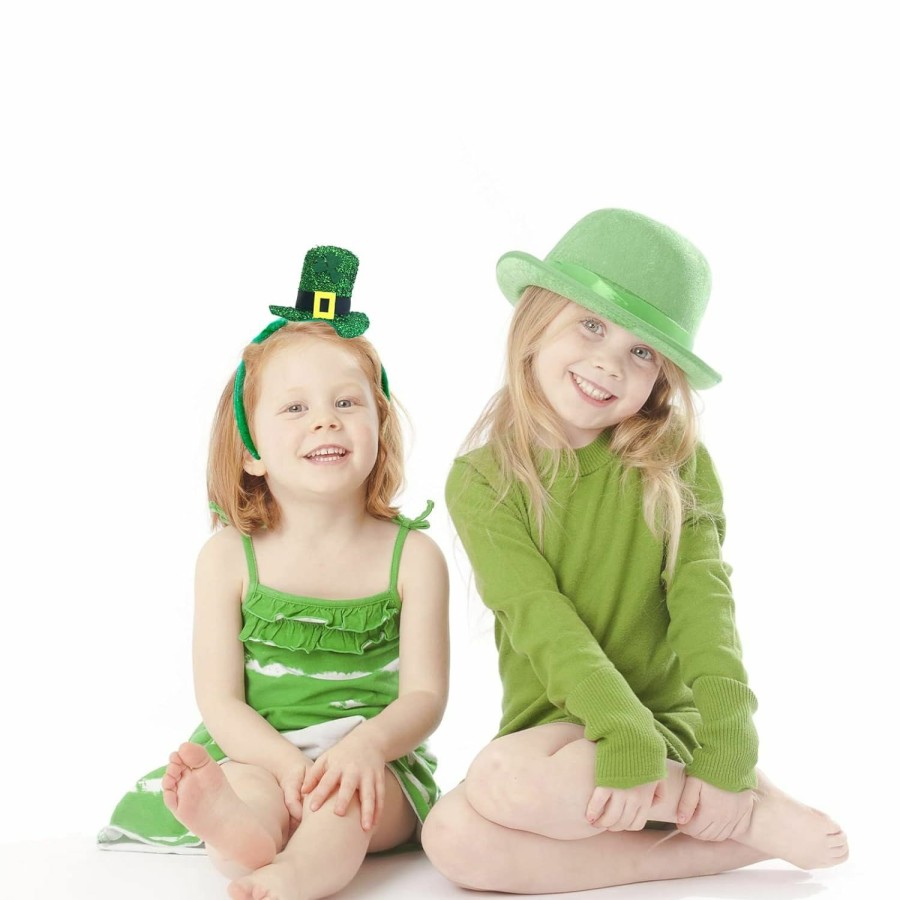 lycycse Fashion Headbands | Lycycse St Patricks Day Headband Clover Shamrock Headbands Irish Green Leprechaun Hat St. Patrick'S Day Accessories