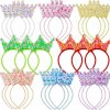 Jenaai Fashion Headbands | Jenaai 24 Packs Sequin Crown Headband Princess Crowns Headband Glitter Headbands Girls Tiara Crown Princess Party Favors Elastic Tiaras For Girls Crowns Little Bling Accessories Women Birthday