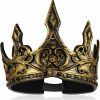 BESPORTBLE Fashion Headbands | Besportble King Crown For Men, Foam Cosplay Crown Headband Old Gold Mens Prince Diadem For Cosplay Birthday Wedding Halloween Prom King Random Pattern