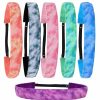 FROG SAC Fashion Headbands | Frog Sac 6 Pcs Tie Dye Headbands For Girls, Elastic No Slip Adjustable Rainbow Hair Bands For Girl Teens, Stretch Head Bands For Women, Cute Non Slip Hair Accessories Party Favors For Kids