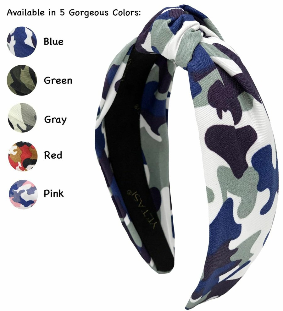 YETASI Fashion Headbands | Yetasi Green Headband Is Chic. Camo Headbands For Women Win Compliments Knotted Headband For Women Made Of Non Slip Material. Knot Head Band