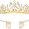 Vovii Fashion Headbands | Tiaras For Girls Princess Crown Headband Birthday Queen Colorful Rhinestone Shiny Multicolor Tiara For Women Princess Decoration