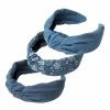 Cuizhiyu Fashion Headbands | Cuizhiyu 3Pack Denim Knot Headband Knotted Wide Headband For Women,Blue Knot Headbands Non Slip Hairbands Girls Fabric Headband Hair Accessories