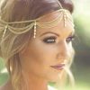 Catery Fashion Headbands | Catery Gold Hair Chain Jewelry Bride Wdedding Headbands Tassels Boho Headpiece Head Chain Rhinestones Hair Jewelry Spring Summer Christmas Head Chain For Women And Girls