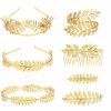 Wecoe Fashion Headbands | Wecoe 7Pcs/Set Gold Leaf Headbands Hair Clips Headpieces Arm Cuff For Women Girls Gold Leaf Tiara Crown Flower Girl Bridal Wedding Halo Headband Greek Goddess Toga Costume Hair Accessories For Women