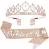 CIEHER Fashion Headbands | Cieher Bride To Be, Rose Gold Bridal Shower Decorations, Bridal Shower, Bride Tiara, Cute Bridal Shower Gift For Bride, Engagement Party, Bachelorette Decorations, 2 Piece Set, Crystal