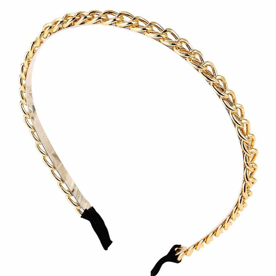 YALLNASL Fashion Headbands | Gold Chain Headbands For Women Thin Metal Hair Band Headband Hoop Chain Hair Accessories For Women Girls Cute Headwear Hairband Hair Bands