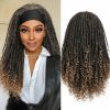 Fancy Hair Fashion Headbands | Fancy Hair Short Faux Locs Headband Wigs Dreadlock Wig Turban Wig Braided Twist Wigs Hand Braided Curl Synthetic Wigs For Black Women (Natural Black, 16 Inches)