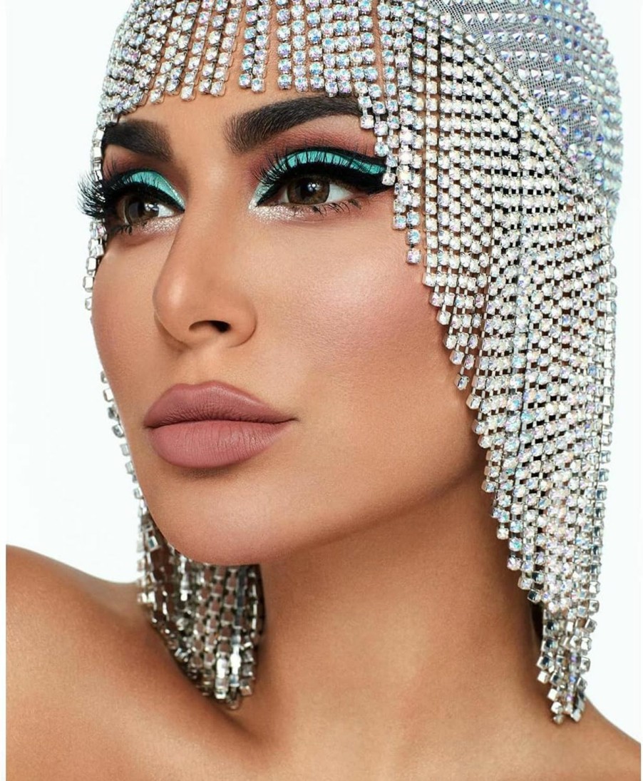 STONEFANS Fashion Headbands | Stonefans Gatsby Rhinestone Cap Headpiece 1920S Silver Head Chain Flapper Hairpiece Cleopatra Hair Accessories For Women Girl