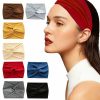 BrillaraSymm Fashion Headbands | Brillarasymm Headbands For Women, Wide Headbands For Women Extra Large Turban Wraps Non-Slip Workout Head Bands For Women'S Hair Sport Yoga Hair Bands, 8 Pack