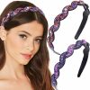 Bouory Fashion Headbands | Sparkly Rhinestone Headbands Colorful Crystal Hairband Thin Head Bands With Teeth No Ship Hairhoop For Women And Girls 2Pcs (Type A)